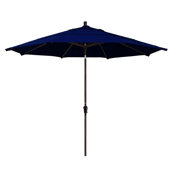 California Umbrella 11& Sunset Series Patio Umbrella, Aluminum Pole, Bronze/True Blue