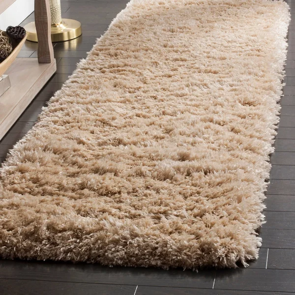 Safavieh Polar Shag Silver 4 ft. x 4 ft. Round Solid Area Rug