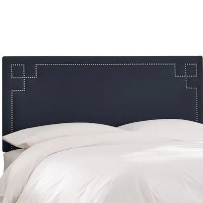 Diego Upholstered Panel Headboard Size: Twin - Upholstery Color: Navy