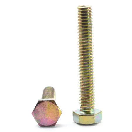 1-8 x 6 Coarse Thread Grade 8 Hex Tap (Full Thread) Bolt Alloy Steel Yellow Zinc Plated Pk 5