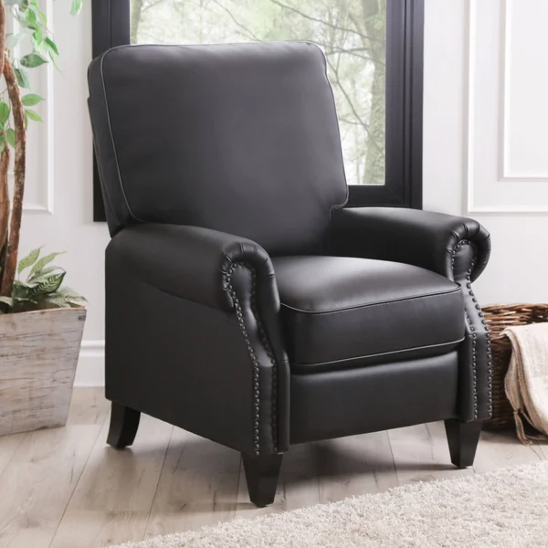 Abbyson Living Braxton Leather Pushback Recliner - Red