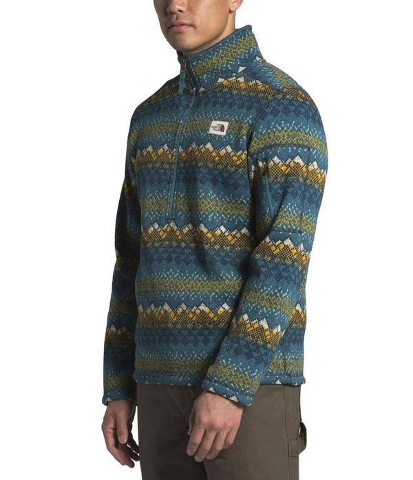 The North Face Men's Gordon Lyons Novelty 1/4 Zip Pullover (Size: XXL): Summit Gold Landscape Knit