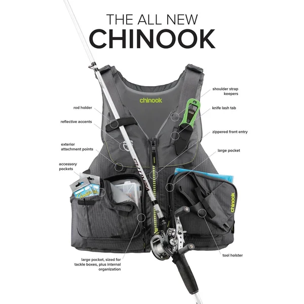 NRS - Chinook Fishing PFD L-XL, Red