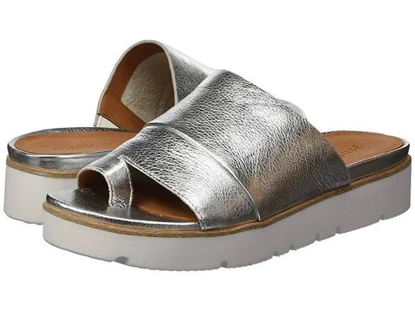 Women's Gentle Souls Lavern Slide Sandal, Size: 8, Silver