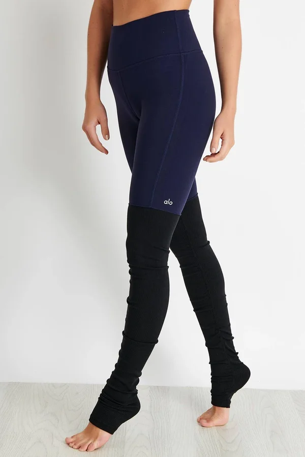 Alo Yoga High-Waist Goddess Legging - Women's Rich Navy/Black - L
