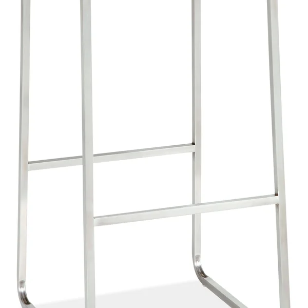 Room & Board, Modern Collins Counter Stool in Pistel Leather in Grey w/ Onyx Gloss Frame