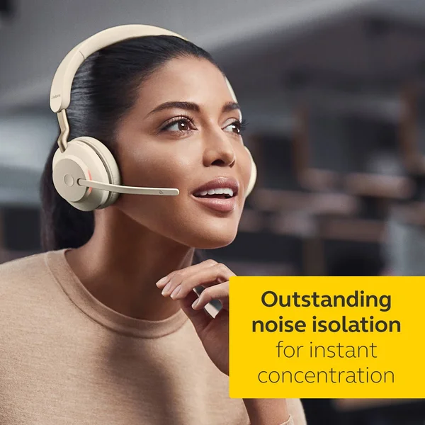 Jabra Evolve2 65 UC USB-A Stereo Wireless Headset - Beige (26599-989-988)