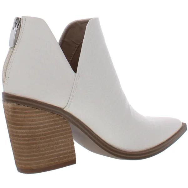 Steve Madden Alyse Womens Heeled Ankle Boots, Bone Leather