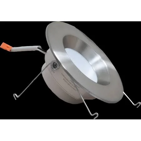 Multi Pack 5/6 inch Brushed Nickel Smooth Trim LED Recessed Downlight Retrofit - Choose Color Temp, Size: 5 Pack, Silver