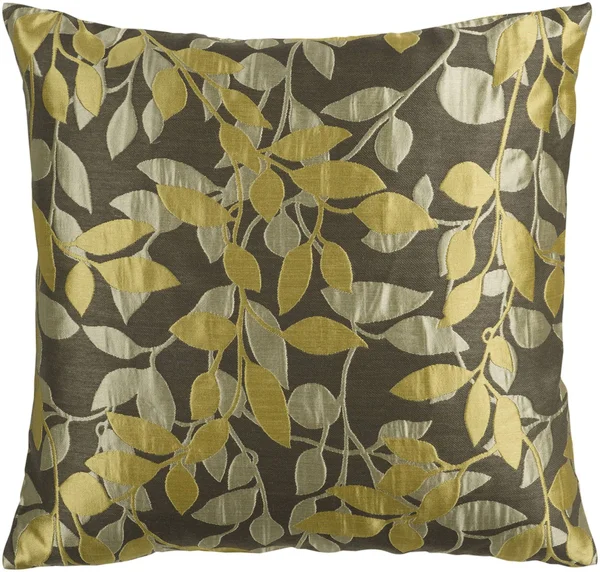 18x22 Topaz Yellow and Gray Brown Decorative Throw Pillow - Down Filler