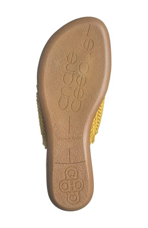 Andre Assous Women's Niviya Slip on Woven Sandals - Mustard
