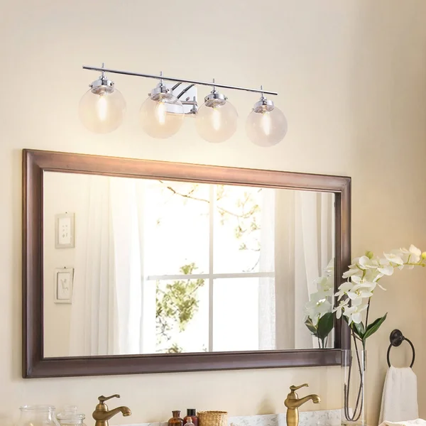 Vanity Art 10104CH Modern Globe 4 Light Vanity Light - Chrome