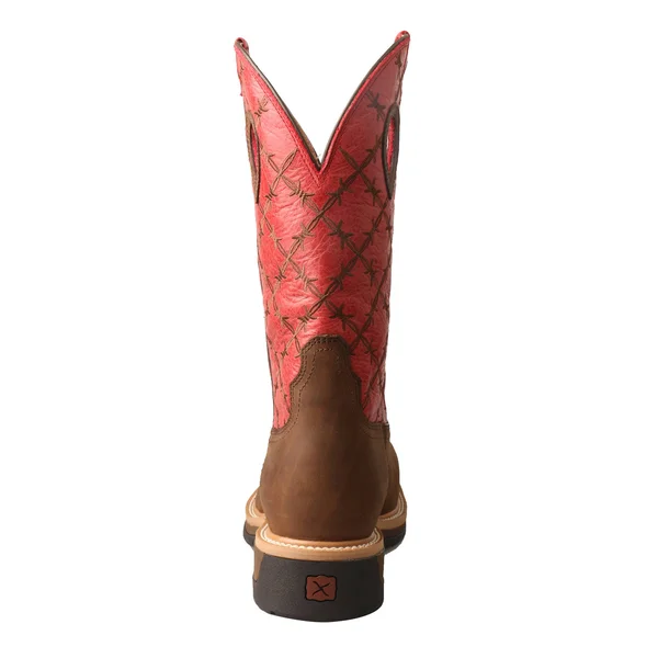 Twisted x Men's MLCA005 Lite Cowboy Alloy Toe Work Boot, Brown/Flash Red Leather