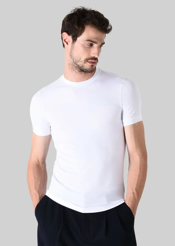 Giorgio Armani Men's Crewneck T-Shirt - White, Men's, 48