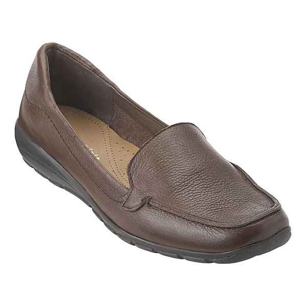 Easy Spirit Abide Leather Casual Flats - Brown - Loafers