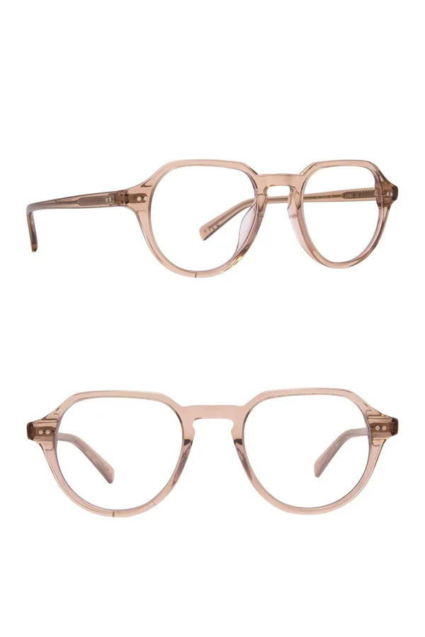 Diff Eyewear Men's Champagne Jazz Round Blue Light Glasses One Size