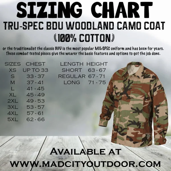 Tru Spec BDU Coat Cotton Desert Tiger