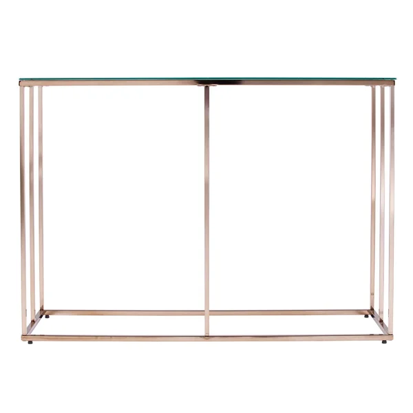 42x22 Clear and Gold Contemporary Rectangular Top Console Table