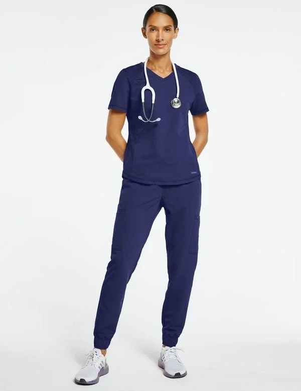 Jaanuu Women's Navy Women's Mesh-Enhanced Jogger Scrub Pant