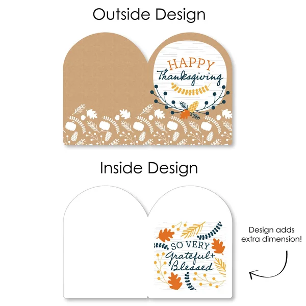 Big Dot of Happiness - Happy Thanksgiving - Fall Giant Greeting Card - Big Shaped Jumborific Card - 16.5 x 22 Inches