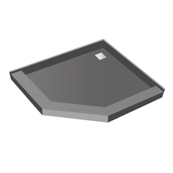 Tile Redi WD46Neo-PVC 46x22 x 46x22 Neo-Angle Triple Threshold Shower Base with Drain Top