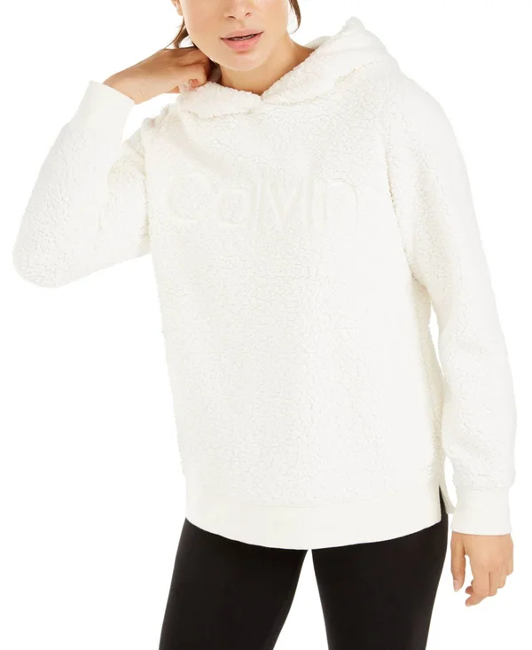 Calvin Klein Performance Logo Fleece Hoodie - Cloud