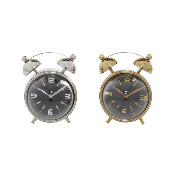 Litton Lane Multi Colored Stainless Steel Contemporary Analog Tabletop Clock (Set of 2)