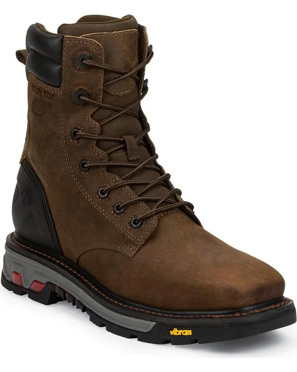 Justin Men's Pipefitter Tobacco Steel Toe Waterproof Boots - WK201 15EW