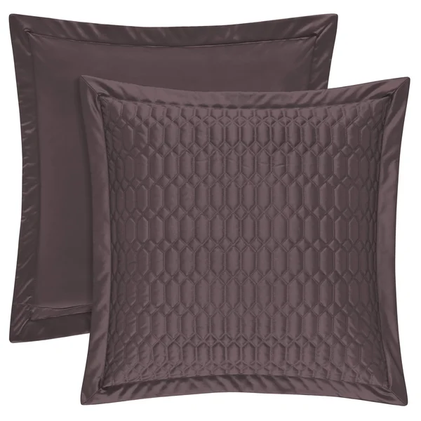 Five Queens Court Saranda Quilted Euro Sham Silver
