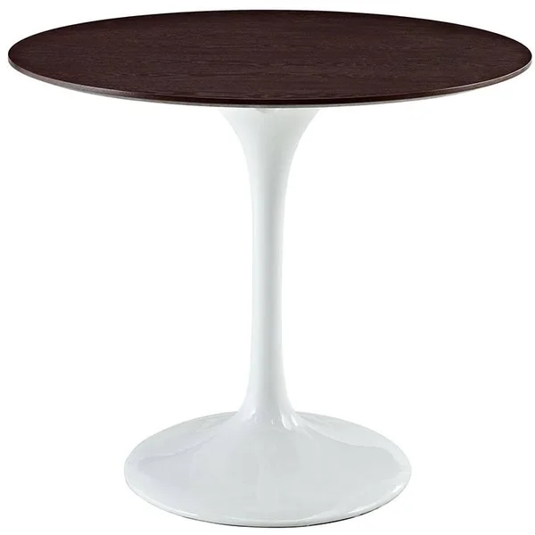 Modway Lippa 36x22 Walnut Dining Table, White