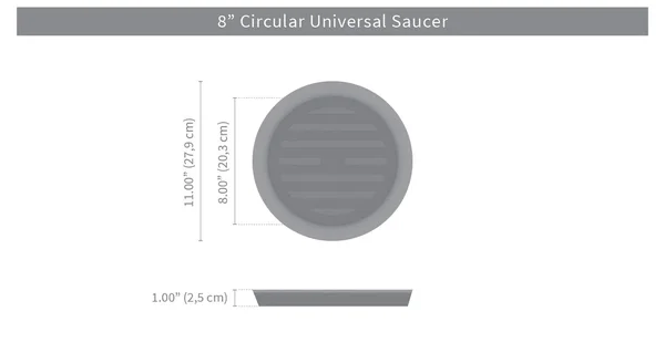Crescent Garden A990817T Round 8x22 Universal Saucer - 8x22 Weathered Stone