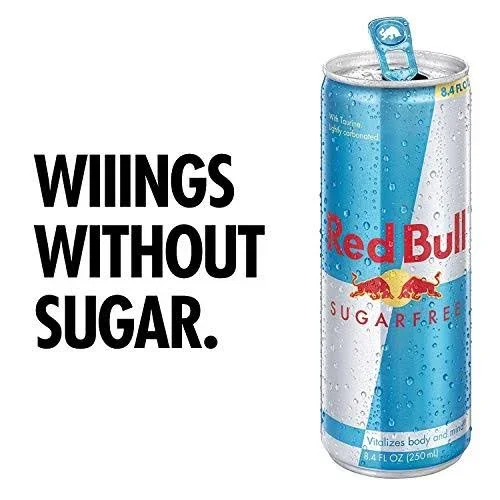 Red Bull Energy Drink Sugar Free 24 Pack of 8.4 fl oz, sugarfree