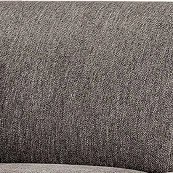 Benzara BM207343 Contemporary Fabric Upholstered Wooden Sofa with Metal Legs Gray