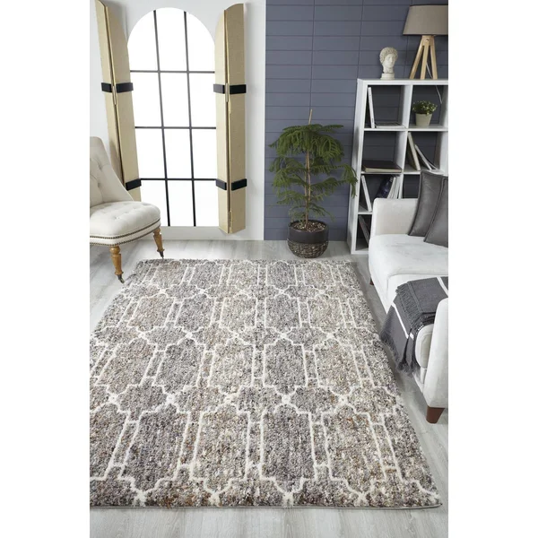 Kas Bungalow 2302 Mocha Mosaic Area Rug 7&10x22 x 10&6x22