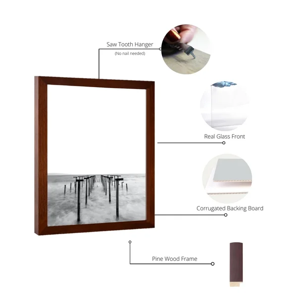 45x18 Picture Frames Brown Wood 45x18 Frame 45 x 18 Wooden Frames Black