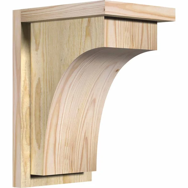 Ekena Millwork COR08X10X14HUN01RDF 8x22W x 10x22D x 14x22H Huntington Rough Sawn Corbel w/Backplate, Douglas Fir