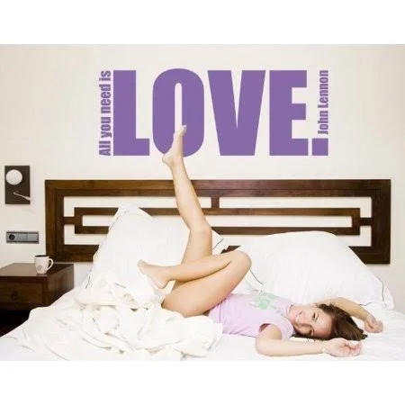 All You Need Is Love Wall Decal - Wall Decal, Sticker, Mural Vinyl Art Home Decor, John Lennon Quotes and Sayings - 2718 - Pink
