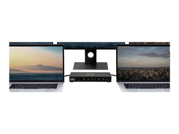 Visiontek VT4900 KVM USB-C Docking Station Dual Host 100W Power Delivery Triple
