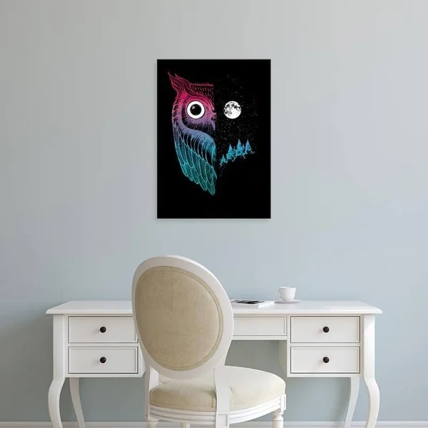 Easy Art Prints Michael Buxton's 'Night Owl' Premium Canvas Art - 28 x 20 - Stretched Canvas
