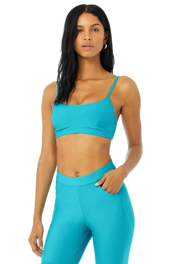 Alo Yoga - Airlift Intrigue Bra in Bright Aqua, Size: Medium