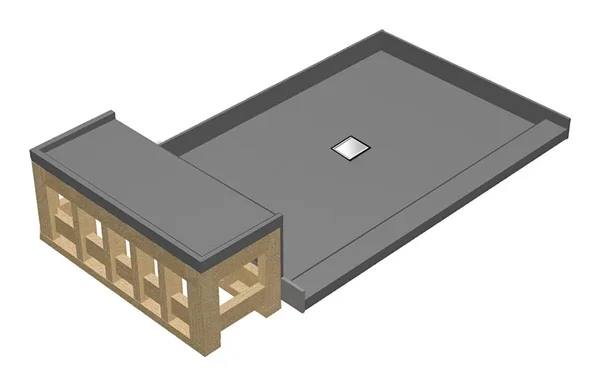 Tile Redi WD3760C-RB37-KIT Base&N Bench 37x22 x 72x22 Single Threshold Shower Base with Bech and Drain Grate