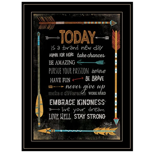 Today Is A Brand New Day by Marla Rae - Ready to Hang Framed Print, Black Frame