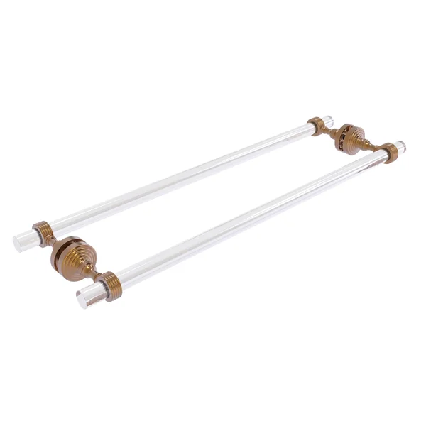 Pacific Grove Collection Back to Back Shower Door Towel Bar with Grooved Accents - Brushed Bronze, 24 inch