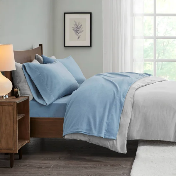 Porch & den Herron Microfleece Bed Sheet Set - Full - Ivory