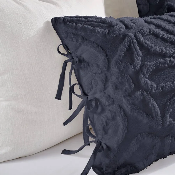 Peri Chenille Medallion Comforter Set, King - White