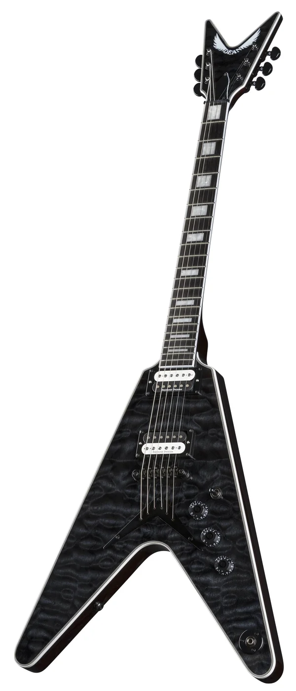 Dean V Select Quilt Top Electric Guitar Trans Black