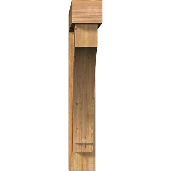 Ekena Millwork BKT0806X48X48IMP05RWR 8x22W x 48x22D x 48x22H Imperial Block Rough Sawn Bracket w/ Offset Brace - Western Red Ceda