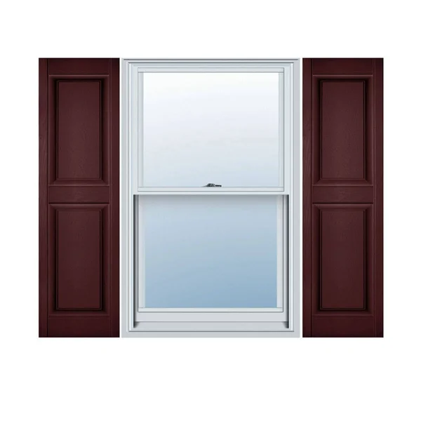 14 3/4x22W x 51x22H Lifetime Vinyl - Standard Two Equal Panels, Raised Panel Shutters, w/Installation Shutter-Lok&s & Matchin