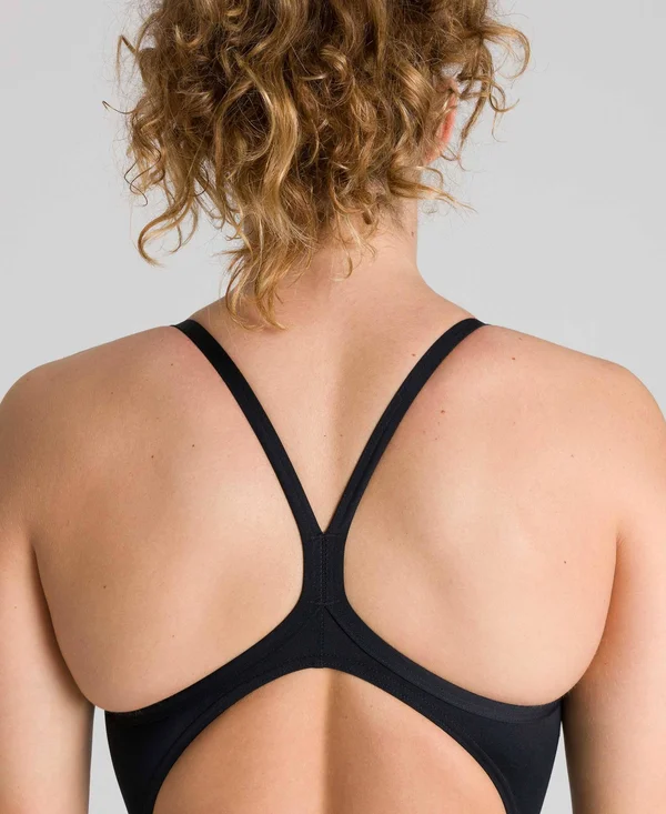 Arena Woman Team Painted Stripes Light Drop Back One Piece Swimsuit Black-Multi Red 22