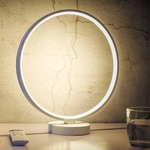 SUNY 7 Colors Dimmable Bedroom Nightstand Lamps - 6 Lighting Effect Modes LED Bedside Lamp Warm Light Modern Circle Table Lamp